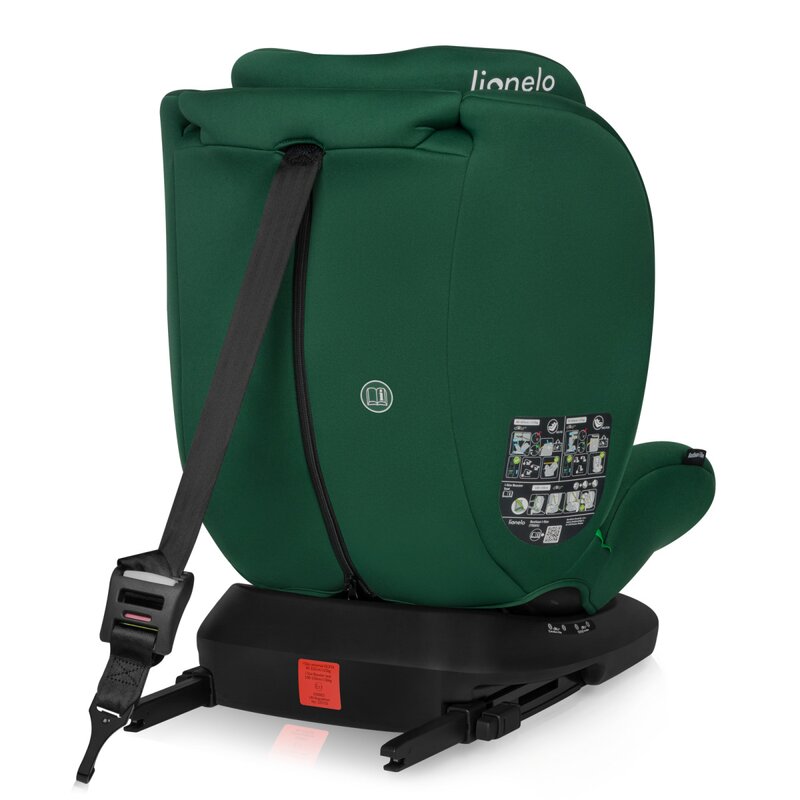 Scaun auto, Lionelo, Bastiaan i-Size, 4 in 1, Protectie laterala, Cu spatar inclinabil in 4 pozitii, Cu tetiera reglabila in 7 pozitii, Rotire 360 grade, Top Tether, 0-36 Kg, 40-150 cm, Cu Isofix, Conform cu ECE R129/03, Verde