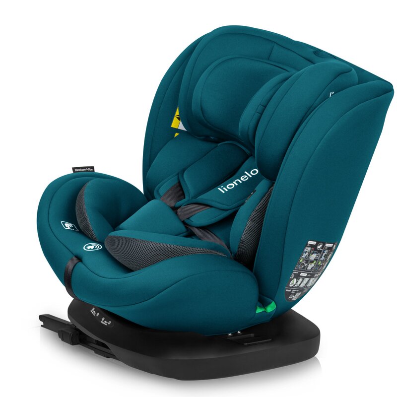 Scaun auto, Lionelo, Bastiaan i-Size, 4 in 1, Protectie laterala, Cu spatar inclinabil in 4 pozitii, Cu tetiera reglabila in 7 pozitii, Rotire 360 grade, Top Tether, 0-36 Kg, 40-150 cm, Cu Isofix, Conform cu ECE R129/03, Albastru Indigo