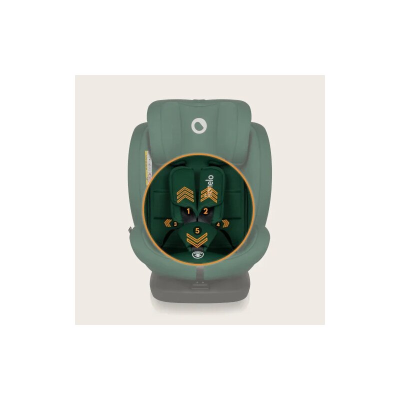 Scaun auto, Lionelo, Bastiaan i-Size, 4 in 1, Protectie laterala, Cu spatar inclinabil in 4 pozitii, Cu tetiera reglabila in 7 pozitii, Rotire 360 grade, Top Tether, 0-36 Kg, 40-150 cm, Cu Isofix, Conform cu ECE R129/03, Verde