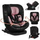 Scaun auto, Lionelo, Bastiaan i-Size, 4 in 1, Protectie laterala, Cu spatar inclinabil in 4 pozitii, Cu tetiera reglabila in 7 pozitii, Rotire 360 grade, Top Tether, 0-36 Kg, 40-150 cm, Cu Isofix, Conform cu ECE R129/03, Roz deschis