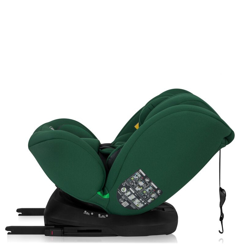 Scaun auto, Lionelo, Bastiaan i-Size, 4 in 1, Protectie laterala, Cu spatar inclinabil in 4 pozitii, Cu tetiera reglabila in 7 pozitii, Rotire 360 grade, Top Tether, 0-36 Kg, 40-150 cm, Cu Isofix, Conform cu ECE R129/03, Verde