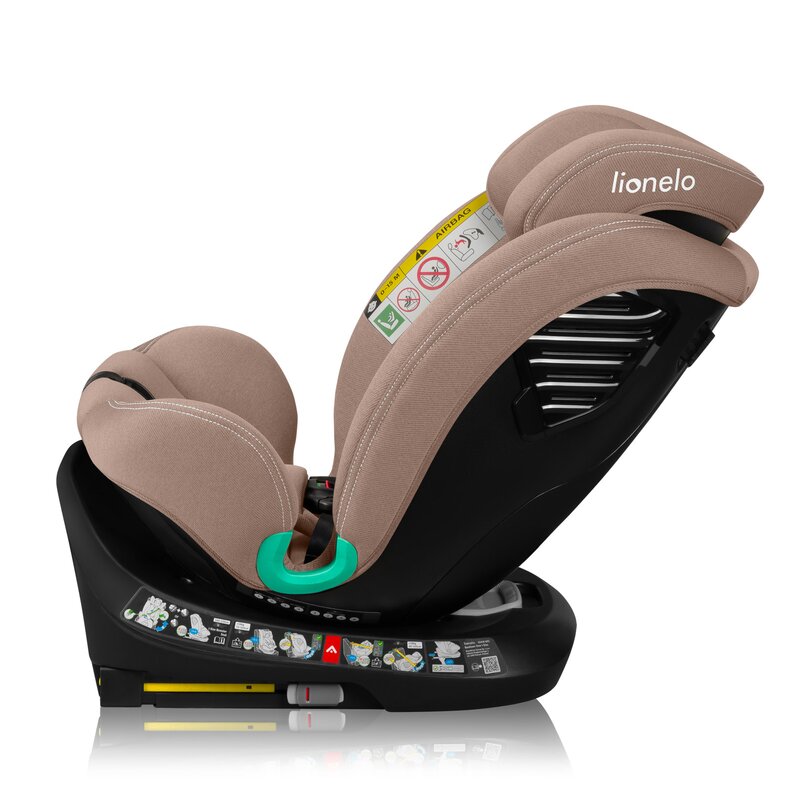 Scaun auto, Lionelo, Bastiaan One i-Size, 4 in 1, Protectie laterala, Cu spatar inclinabil in 4 pozitii, Cu tetiera reglabila in 13 pozitii, Rotire 360 grade, Top Tether, 0-36 Kg, 40-150 cm, Cu Isofix, Conform cu ECE R129, Bej - gogobaby.ro