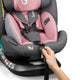 Scaun auto, Lionelo, Bastiaan One i-Size, 4 in 1, Protectie laterala, Cu spatar inclinabil in 4 pozitii, Cu tetiera reglabila in 13 pozitii, Rotire 360 grade, Top Tether, 0-36 Kg, 40-150 cm, Cu Isofix, Conform cu ECE R129, Roz