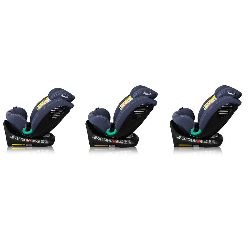 Scaun auto, Lionelo, Bastiaan One i-Size, 4 in 1, Protectie laterala, Cu spatar inclinabil in 4 pozitii, Cu tetiera reglabila in 13 pozitii, Rotire 360 grade, Top Tether, 0-36 Kg, 40-150 cm, Cu Isofix, Conform cu ECE R129, Albastru - gogobaby.ro