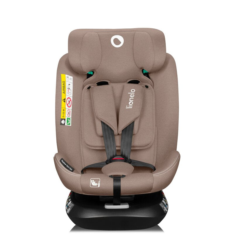 Scaun auto, Lionelo, Bastiaan One i-Size, 4 in 1, Protectie laterala, Cu spatar inclinabil in 4 pozitii, Cu tetiera reglabila in 13 pozitii, Rotire 360 grade, Top Tether, 0-36 Kg, 40-150 cm, Cu Isofix, Conform cu ECE R129, Bej - gogobaby.ro
