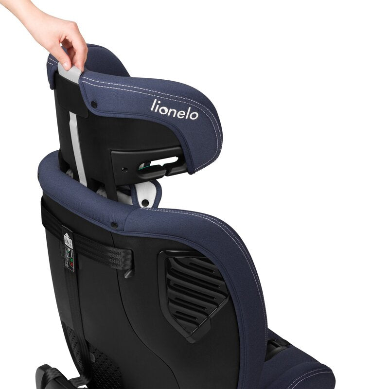 Scaun auto, Lionelo, Bastiaan One i-Size, 4 in 1, Protectie laterala, Cu spatar inclinabil in 4 pozitii, Cu tetiera reglabila in 13 pozitii, Rotire 360 grade, Top Tether, 0-36 Kg, 40-150 cm, Cu Isofix, Conform cu ECE R129, Albastru - gogobaby.ro