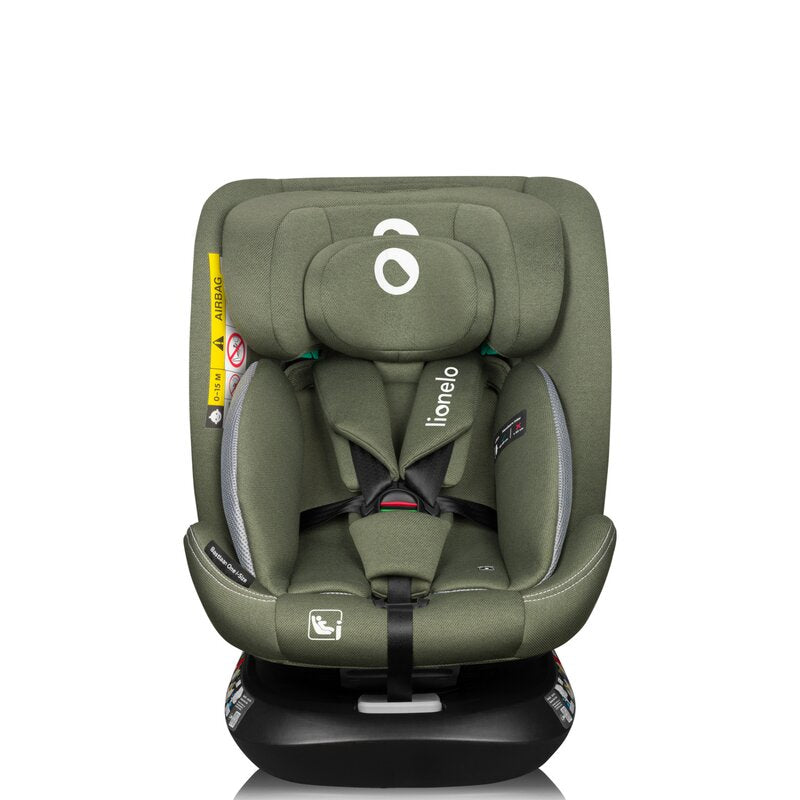 Scaun auto, Lionelo, Bastiaan One i-Size, 4 in 1, Protectie laterala, Cu spatar inclinabil in 4 pozitii, Cu tetiera reglabila in 13 pozitii, Rotire 360 grade, Top Tether, 0-36 Kg, 40-150 cm, Cu Isofix, Conform cu ECE R129, Verde - gogobaby.ro