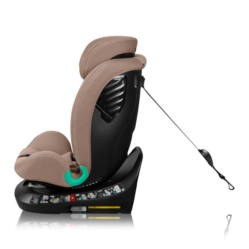 Scaun auto, Lionelo, Bastiaan One i-Size, 4 in 1, Protectie laterala, Cu spatar inclinabil in 4 pozitii, Cu tetiera reglabila in 13 pozitii, Rotire 360 grade, Top Tether, 0-36 Kg, 40-150 cm, Cu Isofix, Conform cu ECE R129, Bej - gogobaby.ro