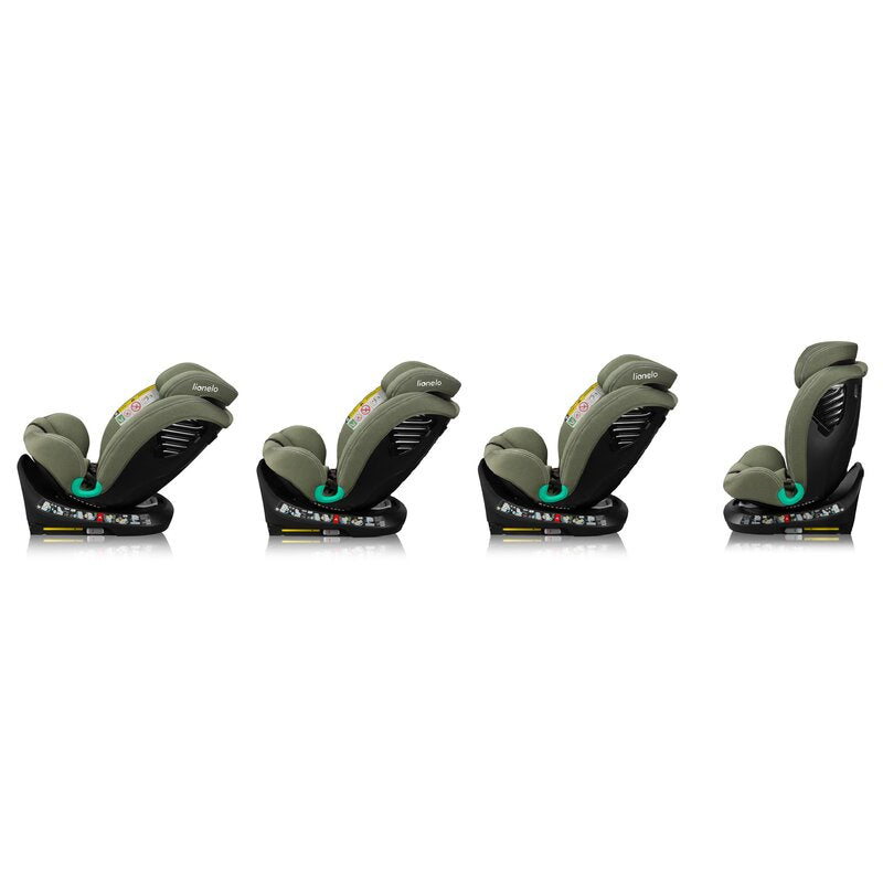 Scaun auto, Lionelo, Bastiaan One i-Size, 4 in 1, Protectie laterala, Cu spatar inclinabil in 4 pozitii, Cu tetiera reglabila in 13 pozitii, Rotire 360 grade, Top Tether, 0-36 Kg, 40-150 cm, Cu Isofix, Conform cu ECE R129, Verde - gogobaby.ro