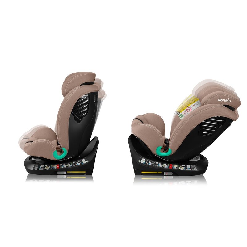 Scaun auto, Lionelo, Bastiaan One i-Size, 4 in 1, Protectie laterala, Cu spatar inclinabil in 4 pozitii, Cu tetiera reglabila in 13 pozitii, Rotire 360 grade, Top Tether, 0-36 Kg, 40-150 cm, Cu Isofix, Conform cu ECE R129, Bej - gogobaby.ro