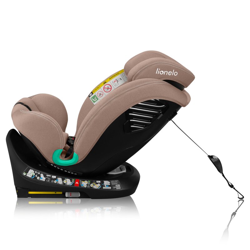 Scaun auto, Lionelo, Bastiaan One i-Size, 4 in 1, Protectie laterala, Cu spatar inclinabil in 4 pozitii, Cu tetiera reglabila in 13 pozitii, Rotire 360 grade, Top Tether, 0-36 Kg, 40-150 cm, Cu Isofix, Conform cu ECE R129, Bej - gogobaby.ro