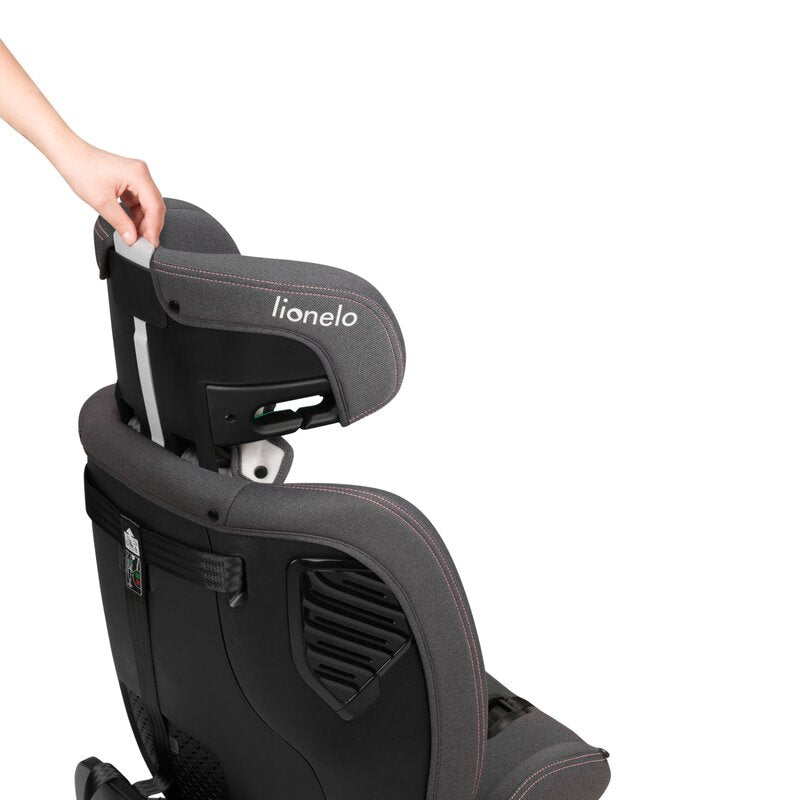 Scaun auto, Lionelo, Bastiaan One i-Size, 4 in 1, Protectie laterala, Cu spatar inclinabil in 4 pozitii, Cu tetiera reglabila in 13 pozitii, Rotire 360 grade, Top Tether, 0-36 Kg, 40-150 cm, Cu Isofix, Conform cu ECE R129, Roz - gogobaby.ro