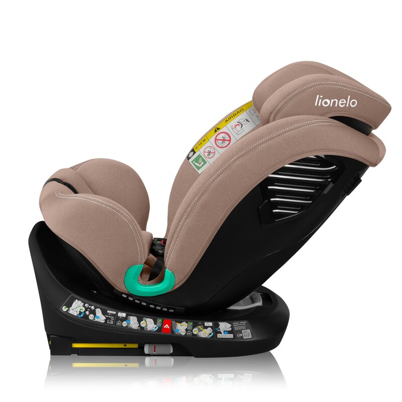Scaun auto, Lionelo, Bastiaan One i-Size, 4 in 1, Protectie laterala, Cu spatar inclinabil in 4 pozitii, Cu tetiera reglabila in 13 pozitii, Rotire 360 grade, Top Tether, 0-36 Kg, 40-150 cm, Cu Isofix, Conform cu ECE R129, Bej - gogobaby.ro