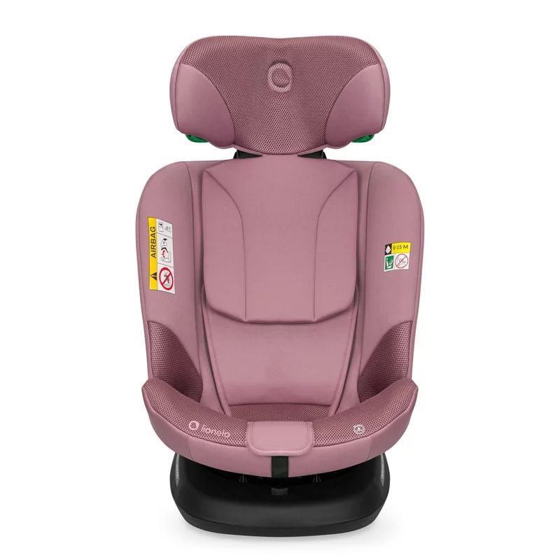 Scaun auto, Lionelo, Bastiaan Plus i-Size, 4 in 1, Protectie laterala, Cu spatar inclinabil in 6 pozitii, Cu tetiera reglabila in 12 pozitii, Rotire 360 grade, Top Tether, 0-36 Kg, 40-150 cm, Cu Isofix, Conform cu R129/04, Roz