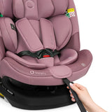 Scaun auto, Lionelo, Bastiaan Plus i-Size, 4 in 1, Protectie laterala, Cu spatar inclinabil in 6 pozitii, Cu tetiera reglabila in 12 pozitii, Rotire 360 grade, Top Tether, 0-36 Kg, 40-150 cm, Cu Isofix, Conform cu R129/04, Roz