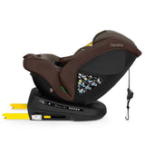 Scaun auto, Lionelo, Bastiaan Plus i-Size, 4 in 1, Protectie laterala, Cu spatar inclinabil in 6 pozitii, Cu tetiera reglabila in 12 pozitii, Rotire 360 grade, Top Tether, 0-36 Kg, 40-150 cm, Cu Isofix, Conform cu R129/04, Beige Choco
