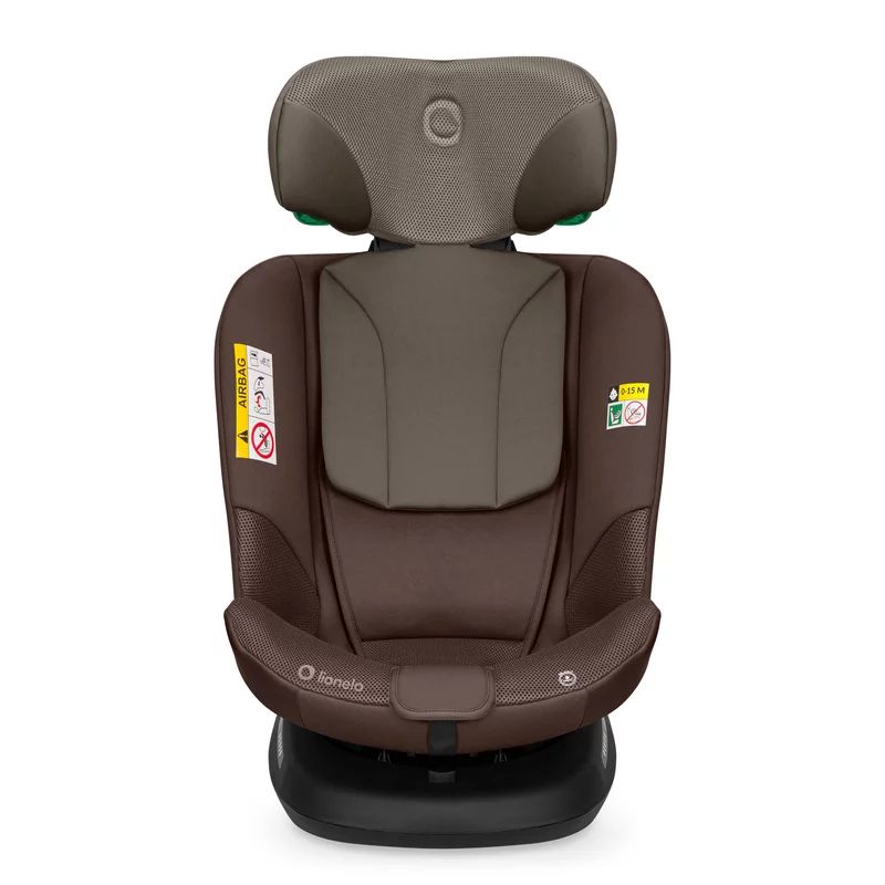 Scaun auto, Lionelo, Bastiaan Plus i-Size, 4 in 1, Protectie laterala, Cu spatar inclinabil in 6 pozitii, Cu tetiera reglabila in 12 pozitii, Rotire 360 grade, Top Tether, 0-36 Kg, 40-150 cm, Cu Isofix, Conform cu R129/04, Beige Choco