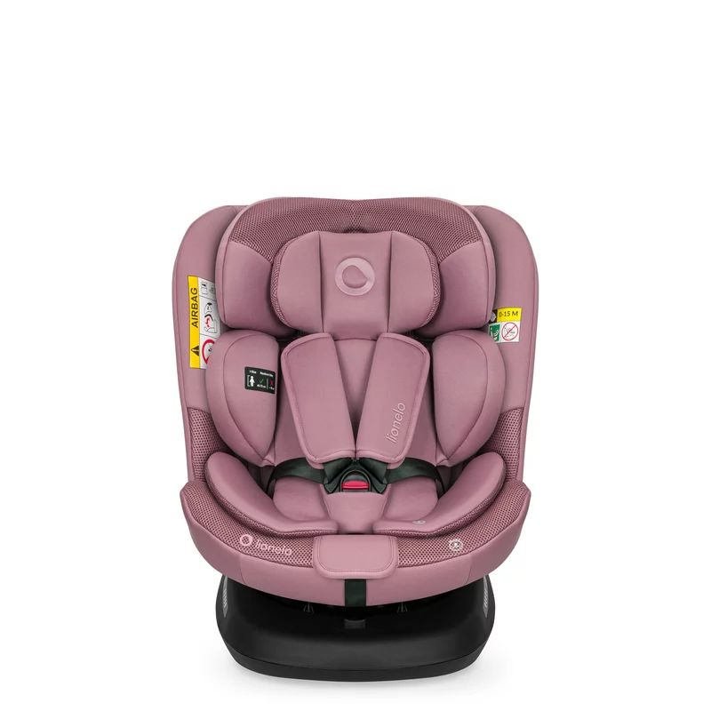 Scaun auto, Lionelo, Bastiaan Plus i-Size, 4 in 1, Protectie laterala, Cu spatar inclinabil in 6 pozitii, Cu tetiera reglabila in 12 pozitii, Rotire 360 grade, Top Tether, 0-36 Kg, 40-150 cm, Cu Isofix, Conform cu R129/04, Roz