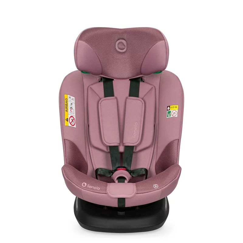 Scaun auto, Lionelo, Bastiaan Plus i-Size, 4 in 1, Protectie laterala, Cu spatar inclinabil in 6 pozitii, Cu tetiera reglabila in 12 pozitii, Rotire 360 grade, Top Tether, 0-36 Kg, 40-150 cm, Cu Isofix, Conform cu R129/04, Roz