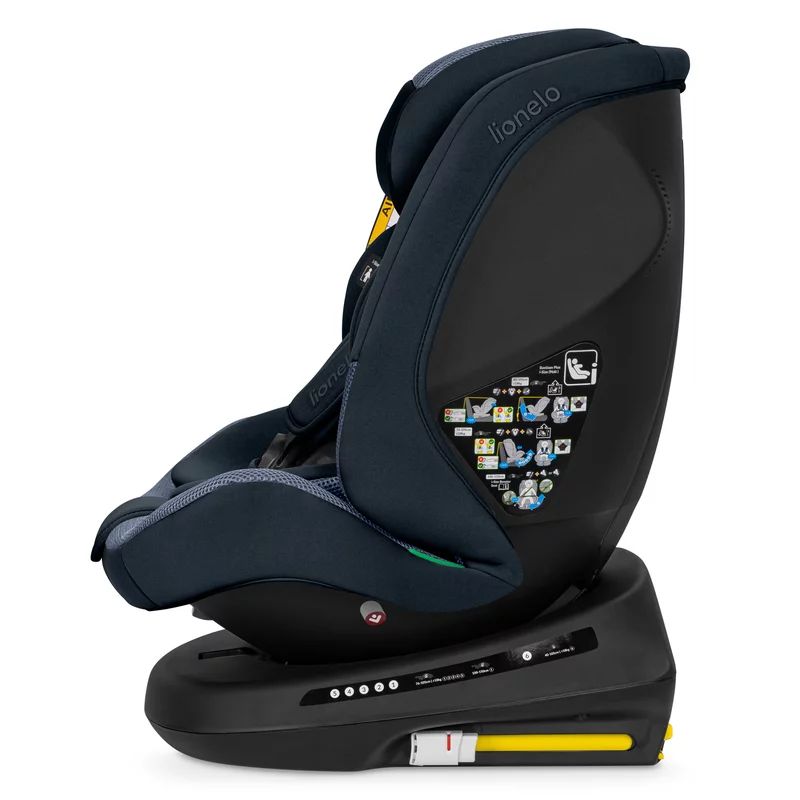 Scaun auto, Lionelo, Bastiaan Plus i-Size, 4 in 1, Protectie laterala, Cu spatar inclinabil in 6 pozitii, Cu tetiera reglabila in 12 pozitii, Rotire 360 grade, Top Tether, 0-36 Kg, 40-150 cm, Cu Isofix, Conform cu R129/04, Navy Blue