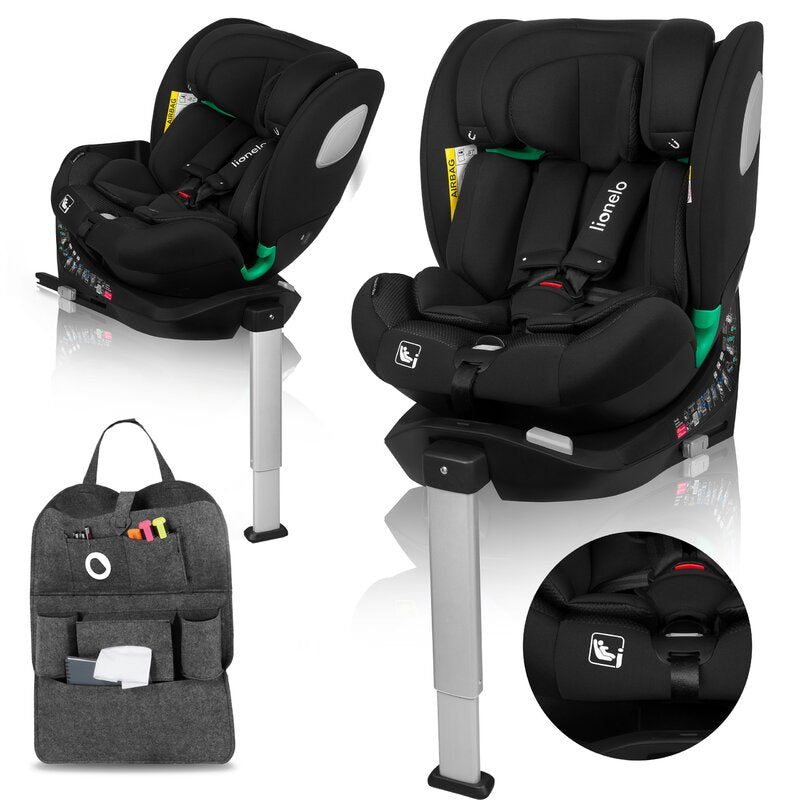 Scaun auto, Lionelo, Braam Air, i-Size, 0-36 Kg, 40-150 cm, Cu isofix si picior de fixare, Protectie laterala, Rotire 360 grade, Ajustare spatar in 5 pozitii, Tetiera reglabila in 14 trepte, Tehnologie de ventilatie Air Flow, Conform cu R129, Gri - gogobaby.ro