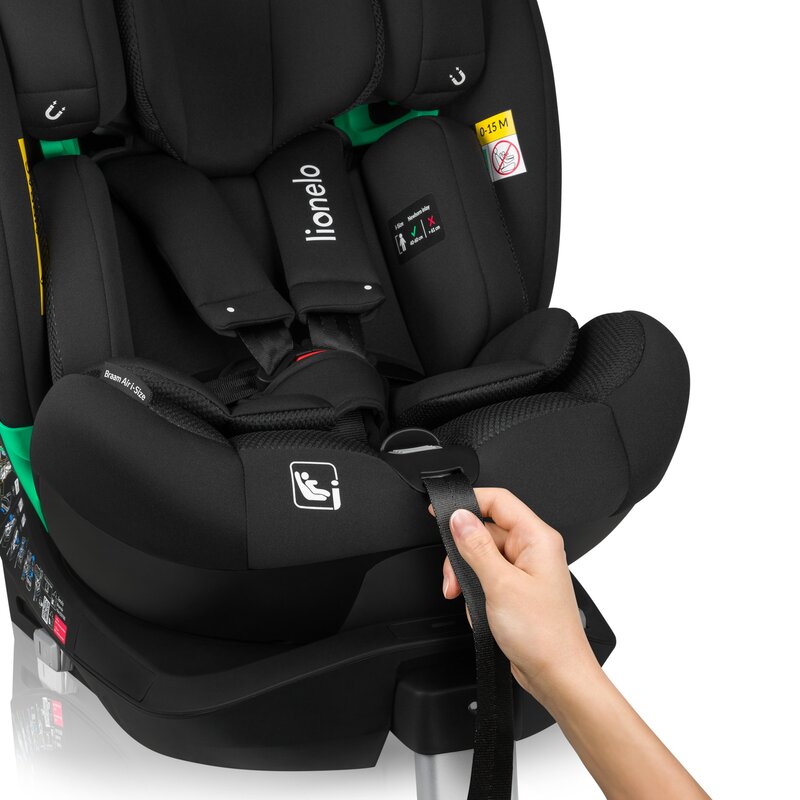 Scaun auto, Lionelo, Braam Air, i-Size, 0-36 Kg, 40-150 cm, Cu isofix si picior de fixare, Protectie laterala, Rotire 360 grade, Ajustare spatar in 5 pozitii, Tetiera reglabila in 14 trepte, Tehnologie de ventilatie Air Flow, Conform cu R129, Gri