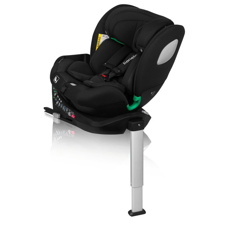 Scaun auto, Lionelo, Braam Air, i-Size, 0-36 Kg, 40-150 cm, Cu isofix si picior de fixare, Protectie laterala, Rotire 360 grade, Ajustare spatar in 5 pozitii, Tetiera reglabila in 14 trepte, Tehnologie de ventilatie Air Flow, Conform cu R129, Gri - gogobaby.ro