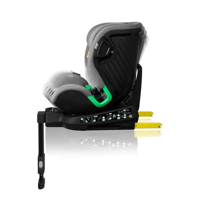 Scaun auto, Lionelo, Harmony i-Size, Rotire 360 grade, Protectie laterala, Cu spatar reglabil in 5 pozitii, Cu tetiera reglabila in 12 pozitii, 0-36 Kg, 40-150 cm, Cu Isofix, Husa din bambus, Conform cu ECE R129, Gri deschis - gogobaby.ro