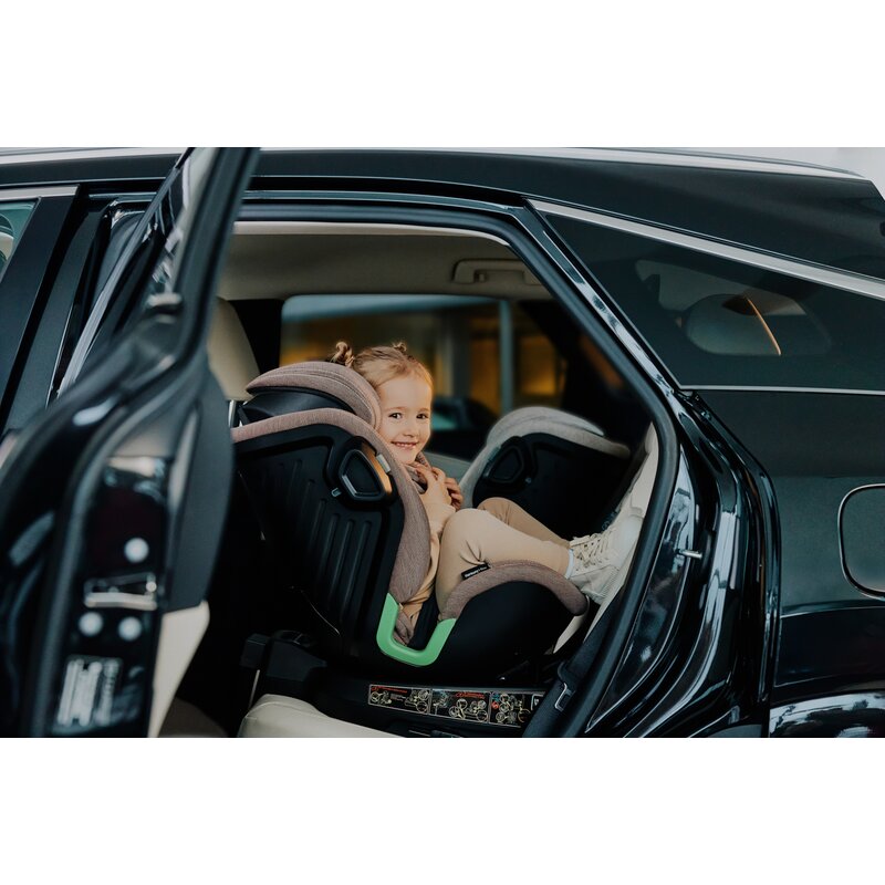 Scaun auto, Lionelo, Harmony i-Size, Rotire 360 grade, Protectie laterala, Cu spatar reglabil in 5 pozitii, Cu tetiera reglabila in 12 pozitii, 0-36 Kg, 40-150 cm, Cu Isofix, Husa din bambus, Conform cu ECE R129, Gri inchis