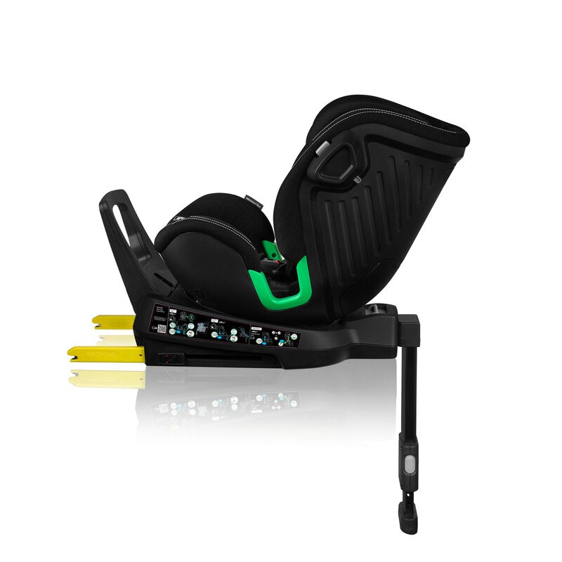 Scaun auto, Lionelo, Harmony i-Size, Rotire 360 grade, Protectie laterala, Cu spatar reglabil in 5 pozitii, Cu tetiera reglabila in 12 pozitii, 0-36 Kg, 40-150 cm, Cu Isofix, Husa din bambus, Conform cu ECE R129, Negru - gogobaby.ro