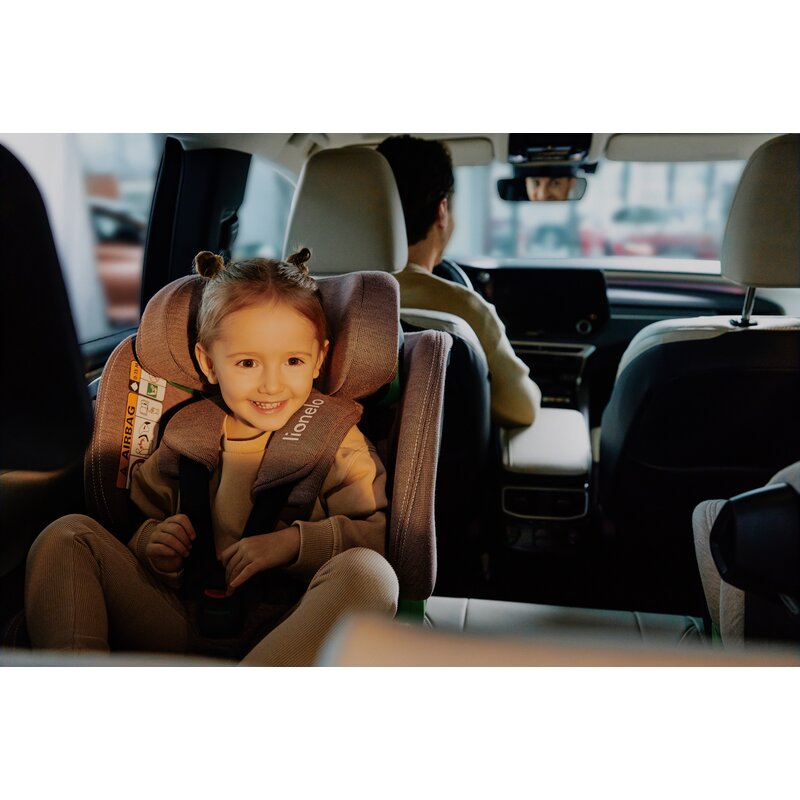 Scaun auto, Lionelo, Harmony i-Size, Rotire 360 grade, Protectie laterala, Cu spatar reglabil in 5 pozitii, Cu tetiera reglabila in 12 pozitii, 0-36 Kg, 40-150 cm, Cu Isofix, Husa din bambus, Conform cu ECE R129, Gri inchis