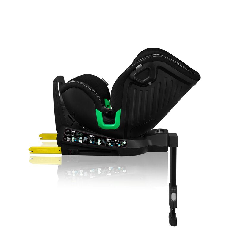 Scaun auto, Lionelo, Harmony i-Size, Rotire 360 grade, Protectie laterala, Cu spatar reglabil in 5 pozitii, Cu tetiera reglabila in 12 pozitii, 0-36 Kg, 40-150 cm, Cu Isofix, Husa din bambus, Conform cu ECE R129, Negru - gogobaby.ro