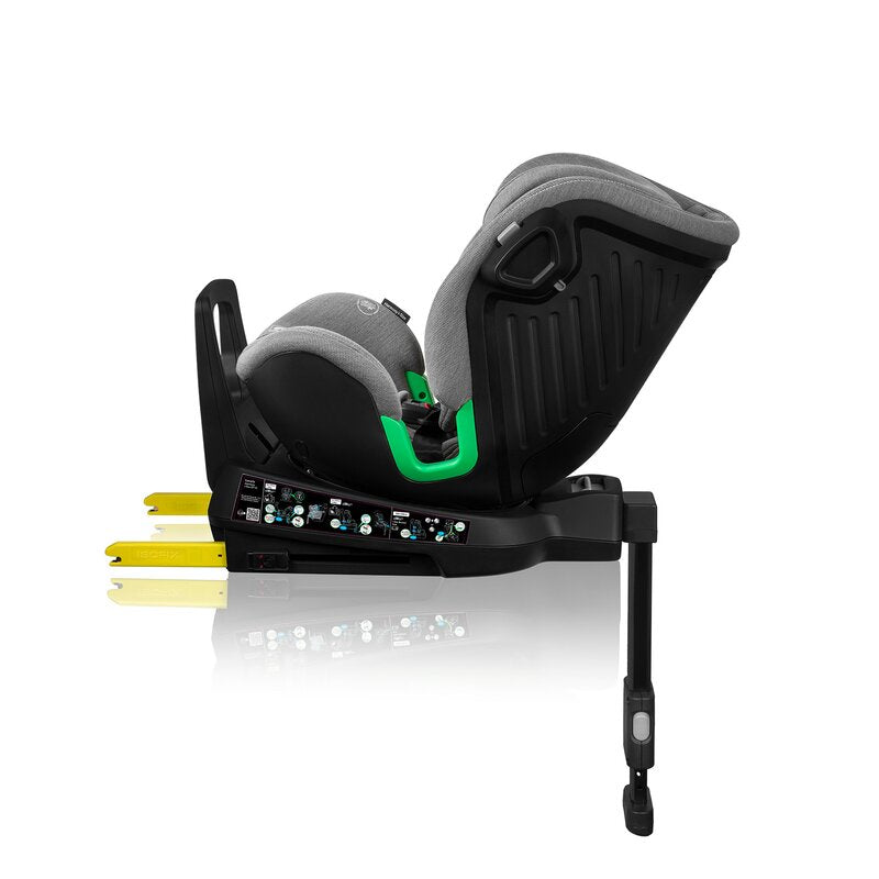 Scaun auto, Lionelo, Harmony i-Size, Rotire 360 grade, Protectie laterala, Cu spatar reglabil in 5 pozitii, Cu tetiera reglabila in 12 pozitii, 0-36 Kg, 40-150 cm, Cu Isofix, Husa din bambus, Conform cu ECE R129, Gri deschis - gogobaby.ro