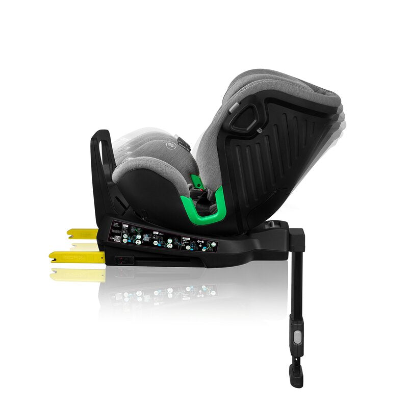 Scaun auto, Lionelo, Harmony i-Size, Rotire 360 grade, Protectie laterala, Cu spatar reglabil in 5 pozitii, Cu tetiera reglabila in 12 pozitii, 0-36 Kg, 40-150 cm, Cu Isofix, Husa din bambus, Conform cu ECE R129, Gri deschis - gogobaby.ro