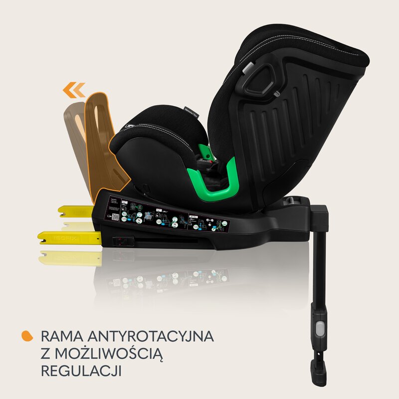 Scaun auto, Lionelo, Harmony i-Size, Rotire 360 grade, Protectie laterala, Cu spatar reglabil in 5 pozitii, Cu tetiera reglabila in 12 pozitii, 0-36 Kg, 40-150 cm, Cu Isofix, Husa din bambus, Conform cu ECE R129, Negru - gogobaby.ro
