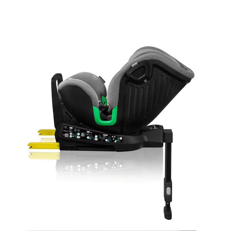 Scaun auto, Lionelo, Harmony i-Size, Rotire 360 grade, Protectie laterala, Cu spatar reglabil in 5 pozitii, Cu tetiera reglabila in 12 pozitii, 0-36 Kg, 40-150 cm, Cu Isofix, Husa din bambus, Conform cu ECE R129, Gri deschis - gogobaby.ro