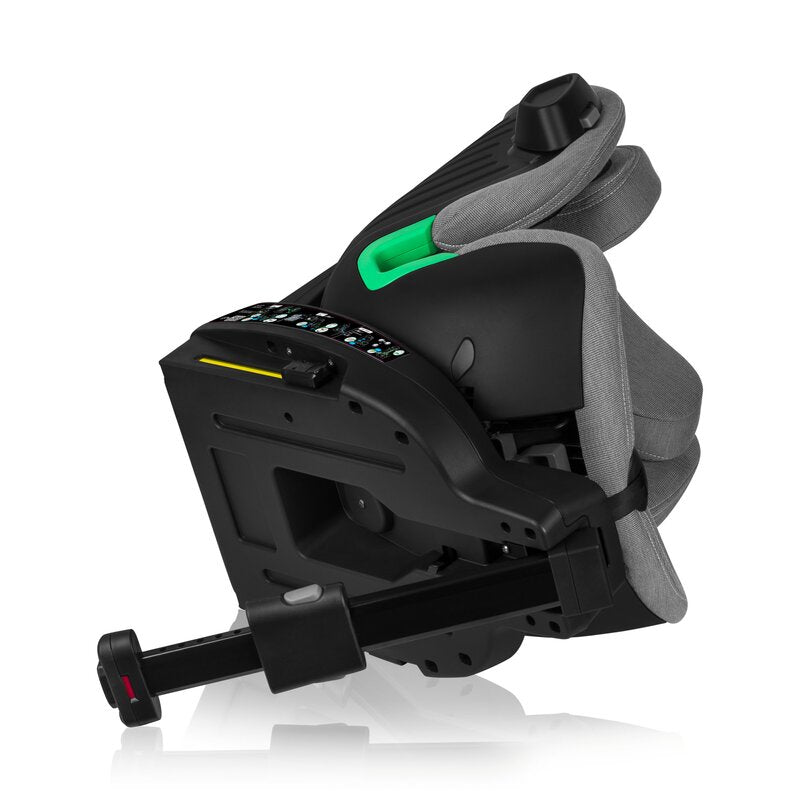 Scaun auto, Lionelo, Harmony i-Size, Rotire 360 grade, Protectie laterala, Cu spatar reglabil in 5 pozitii, Cu tetiera reglabila in 12 pozitii, 0-36 Kg, 40-150 cm, Cu Isofix, Husa din bambus, Conform cu ECE R129, Gri deschis