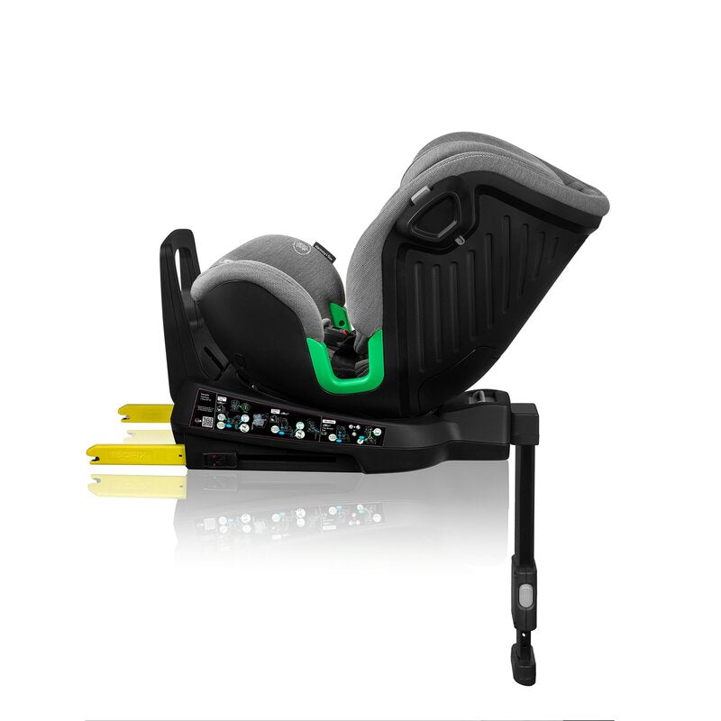 Scaun auto, Lionelo, Harmony i-Size, Rotire 360 grade, Protectie laterala, Cu spatar reglabil in 5 pozitii, Cu tetiera reglabila in 12 pozitii, 0-36 Kg, 40-150 cm, Cu Isofix, Husa din bambus, Conform cu ECE R129, Gri deschis - gogobaby.ro
