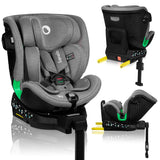 Scaun auto, Lionelo, Harmony i-Size, Rotire 360 grade, Protectie laterala, Cu spatar reglabil in 5 pozitii, Cu tetiera reglabila in 12 pozitii, 0-36 Kg, 40-150 cm, Cu Isofix, Husa din bambus, Conform cu ECE R129, Gri deschis
