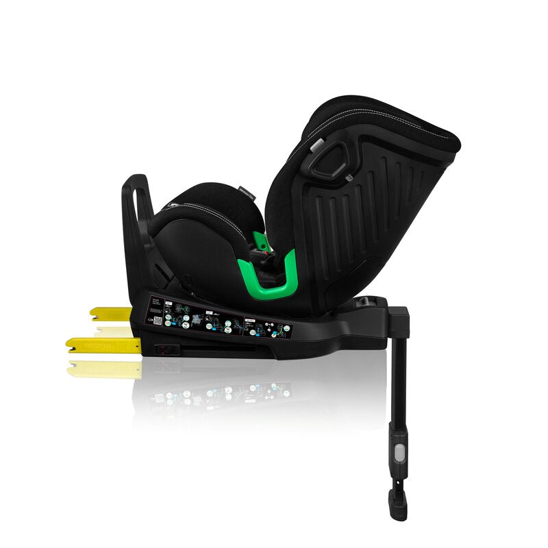 Scaun auto, Lionelo, Harmony i-Size, Rotire 360 grade, Protectie laterala, Cu spatar reglabil in 5 pozitii, Cu tetiera reglabila in 12 pozitii, 0-36 Kg, 40-150 cm, Cu Isofix, Husa din bambus, Conform cu ECE R129, Negru - gogobaby.ro