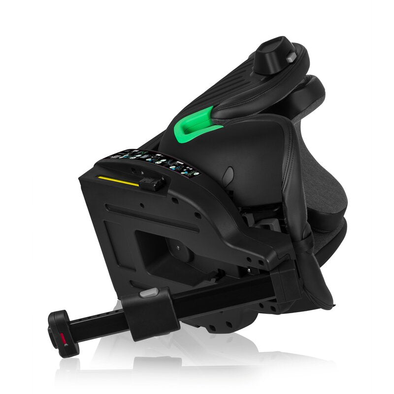 Scaun auto, Lionelo, Harmony i-Size, Rotire 360 grade, Protectie laterala, Cu spatar reglabil in 5 pozitii, Cu tetiera reglabila in 12 pozitii, 0-36 Kg, 40-150 cm, Cu Isofix, Husa din bambus, Conform cu ECE R129, Gri inchis