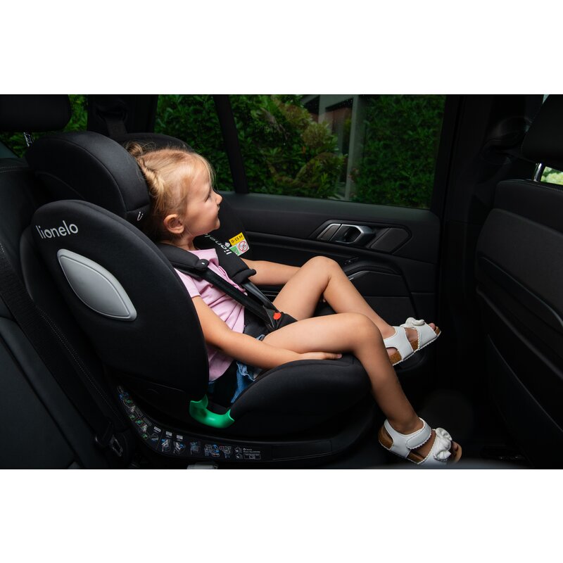 Scaun auto, Lionelo, i-Size Braam, 0-36 Kg, 40-150 cm, Cu isofix si picior de fixare, Protectie laterala, Rotire 360 grade, Ajustare spatar in 5 pozitii, Tetiera reglabila in 14 trepte, Conform cu standardul european de securitate R129, Gri