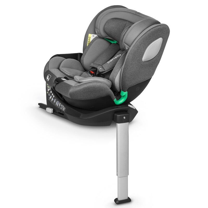 Scaun auto, Lionelo, i-Size Braam, 0-36 Kg, 40-150 cm, Cu isofix si picior de fixare, Protectie laterala, Rotire 360 grade, Ajustare spatar in 5 pozitii, Tetiera reglabila in 14 trepte, Conform cu standardul european de securitate R129, Gri