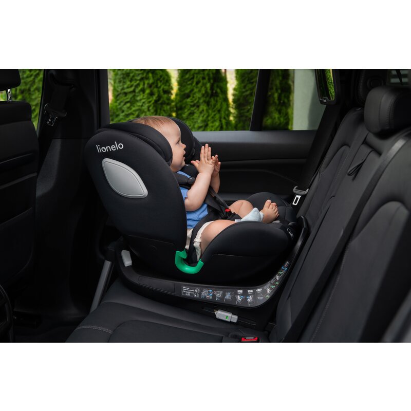 Scaun auto, Lionelo, i-Size Braam, 0-36 Kg, 40-150 cm, Cu isofix si picior de fixare, Protectie laterala, Rotire 360 grade, Ajustare spatar in 5 pozitii, Tetiera reglabila in 14 trepte, Conform cu standardul european de securitate R129, Gri