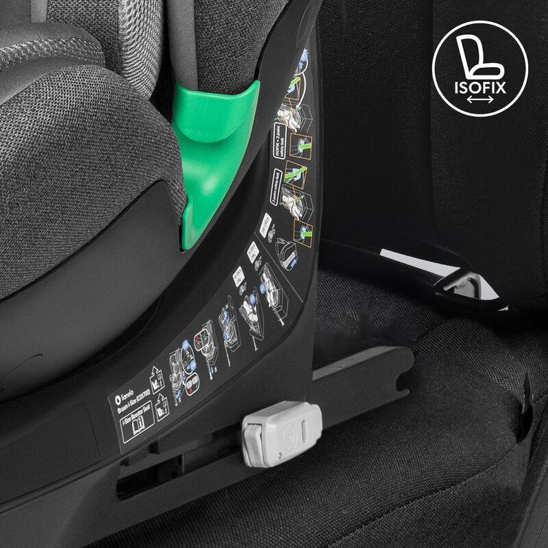 Scaun auto, Lionelo, i-Size Braam, 0-36 Kg, 40-150 cm, Cu isofix si picior de fixare, Protectie laterala, Rotire 360 grade, Ajustare spatar in 5 pozitii, Tetiera reglabila in 14 trepte, Conform cu standardul european de securitate R129, Gri - gogobaby.ro