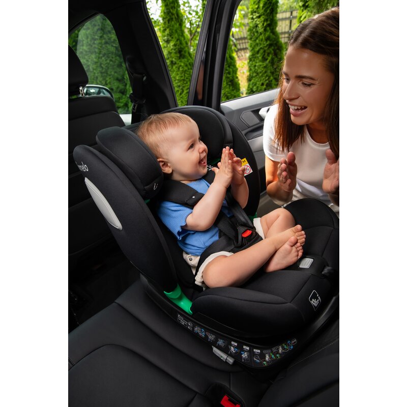 Scaun auto, Lionelo, i-Size Braam, 0-36 Kg, 40-150 cm, Cu isofix si picior de fixare, Protectie laterala, Rotire 360 grade, Ajustare spatar in 5 pozitii, Tetiera reglabila in 14 trepte, Conform cu standardul european de securitate R129, Gri