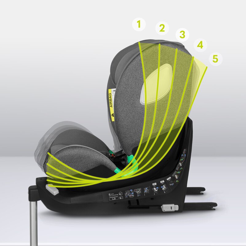 Scaun auto, Lionelo, i-Size Braam, 0-36 Kg, 40-150 cm, Cu isofix si picior de fixare, Protectie laterala, Rotire 360 grade, Ajustare spatar in 5 pozitii, Tetiera reglabila in 14 trepte, Conform cu standardul european de securitate R129, Gri