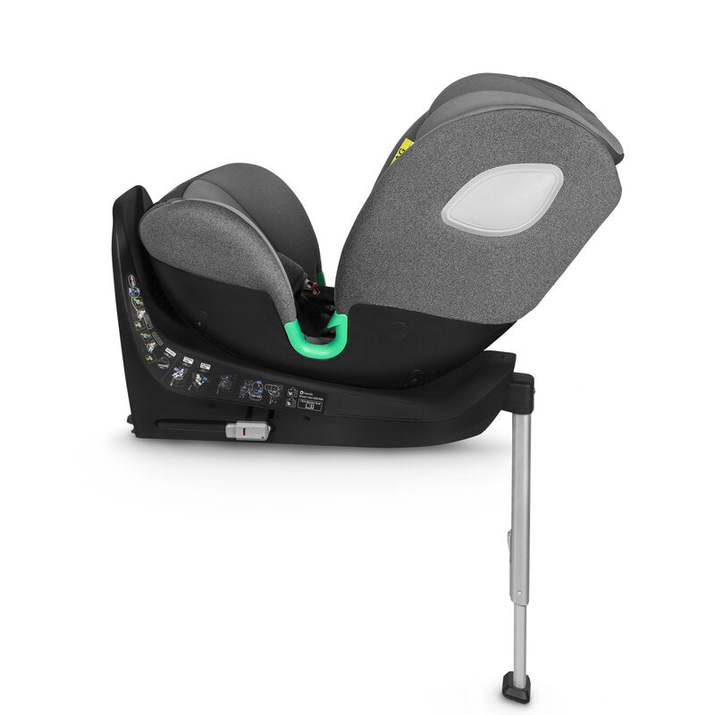 Scaun auto, Lionelo, i-Size Braam, 0-36 Kg, 40-150 cm, Cu isofix si picior de fixare, Protectie laterala, Rotire 360 grade, Ajustare spatar in 5 pozitii, Tetiera reglabila in 14 trepte, Conform cu standardul european de securitate R129, Gri