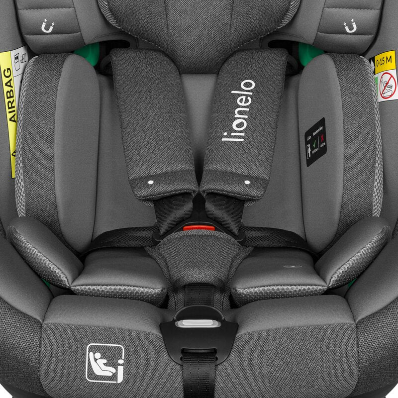 Scaun auto, Lionelo, i-Size Braam, 0-36 Kg, 40-150 cm, Cu isofix si picior de fixare, Protectie laterala, Rotire 360 grade, Ajustare spatar in 5 pozitii, Tetiera reglabila in 14 trepte, Conform cu standardul european de securitate R129, Gri - gogobaby.ro