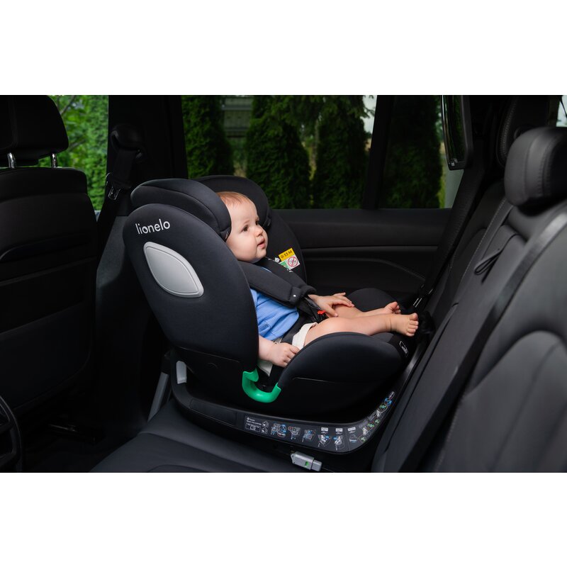 Scaun auto, Lionelo, i-Size Braam, 0-36 Kg, 40-150 cm, Cu isofix si picior de fixare, Protectie laterala, Rotire 360 grade, Ajustare spatar in 5 pozitii, Tetiera reglabila in 14 trepte, Conform cu standardul european de securitate R129, Gri